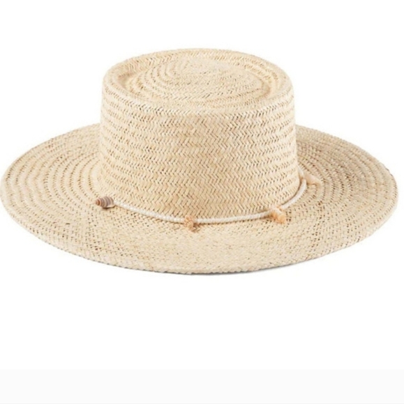 New Lack Of Color Seashells Straw Boater Hat Size Small - Picture 12 of 15
